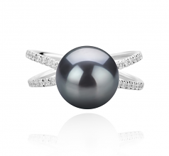 9-10mm Di Tahiti Anello en Zana Nero
