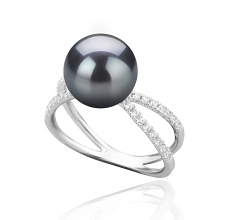 9-10mm Di Tahiti Anello en Zana Nero