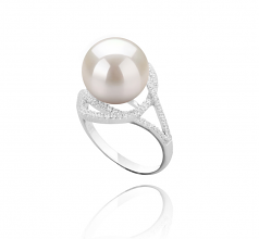 10-11mm di Perle Acqua Dolce Anello en Maddie Bianco