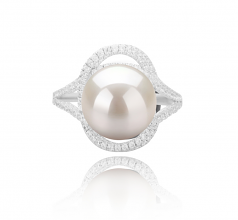10-11mm di Perle Acqua Dolce Anello en Maddie Bianco