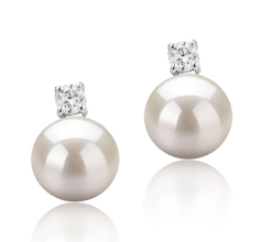 8-9mm di Perle Acqua Dolce Orecchini en Eternità Bianco