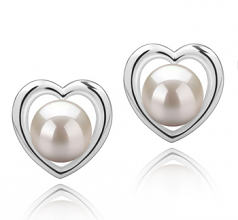 8-9mm di Perle Acqua Dolce Orecchini en Kimberly-cuore Bianco