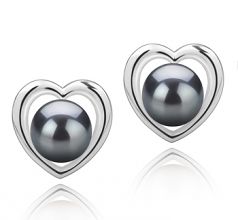 8-9mm Di Tahiti Orecchini en Kimberly-cuore Nero