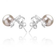 8-9mm di Perle Acqua Dolce Orecchini en Kayla Bianco