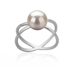 8-9mm di Perle Acqua Dolce Anello en Esty Bianco