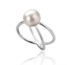 8-9mm di Perle Acqua Dolce Anello en Esty Bianco