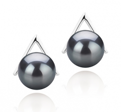 8-9mm di Perle Acqua Dolce Orecchini en Africa Nero