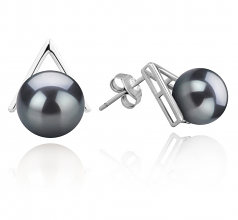 8-9mm di Perle Acqua Dolce Orecchini en Africa Nero