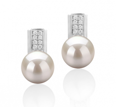 8-9mm di Perle Acqua Dolce Orecchini en Alina Bianco