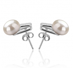 8-9mm di Perle Acqua Dolce Orecchini en Alina Bianco