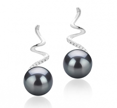 8-9mm di Perle Acqua Dolce Orecchini en Lolita Nero