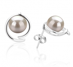 7-8mm di Perle Acqua Dolce Orecchini en Raina Bianco