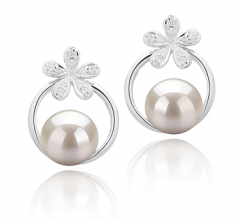 7-8mm di Perle Acqua Dolce Orecchini en Molly Bianco