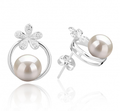 7-8mm di Perle Acqua Dolce Orecchini en Molly Bianco