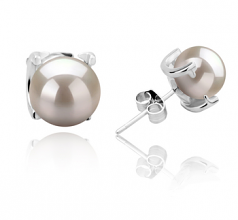 7-8mm di Perle Acqua Dolce Orecchini en Britt Bianco