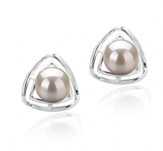 6-7mm di Perle Acqua Dolce Orecchini en Rowan Bianco