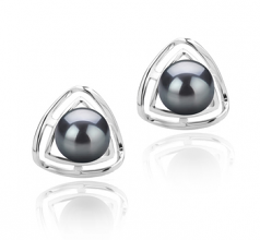 6-7mm di Perle Acqua Dolce Orecchini en Rowan Nero