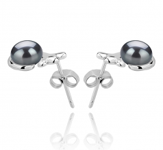 7-8mm di Perle Acqua Dolce Orecchini en Bikita Nero