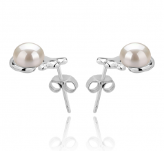 7-8mm di Perle Acqua Dolce Orecchini en Bikita Bianco