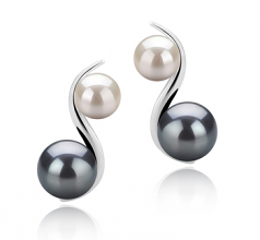 5-8mm di Perle Acqua Dolce Orecchini en Elida Nero