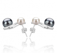 5-8mm di Perle Acqua Dolce Orecchini en Elida Nero