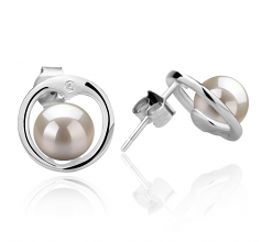 6-7mm di Perle Acqua Dolce Orecchini en Sharon Bianco