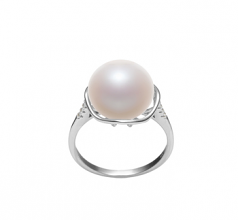 11-12mm di Perle Acqua Dolce Anello en Kalina Bianco