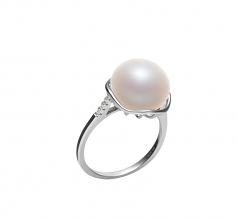11-12mm di Perle Acqua Dolce Anello en Kalina Bianco