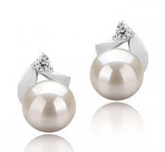 5-6mm di Perle Acqua Dolce Orecchini en Tanita Bianco