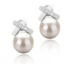 7-8mm di Perle Acqua Dolce Orecchini en Klarita Bianco