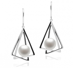 10-11mm di Perle Acqua Dolce Orecchini en Nichelle Bianco