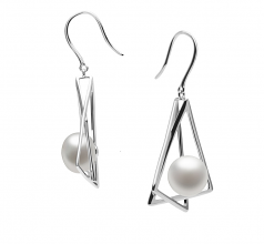 10-11mm di Perle Acqua Dolce Orecchini en Nichelle Bianco
