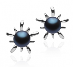 6-7mm di Perle Acqua Dolce Orecchini en Jamelia Nero