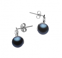 7-8mm di Perle Acqua Dolce Orecchini en Star Nero