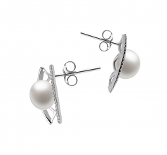 8-9mm di Perle Acqua Dolce Orecchini en Odelia Bianco