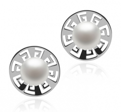 8-9mm di Perle Acqua Dolce Orecchini en Noah Bianco