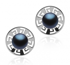 8-9mm di Perle Acqua Dolce Orecchini en Noah Nero