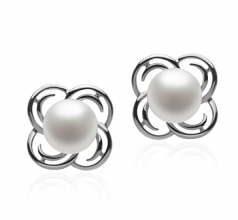 7-8mm di Perle Acqua Dolce Orecchini en Bella Bianco
