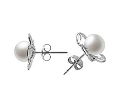 7-8mm di Perle Acqua Dolce Orecchini en Bella Bianco