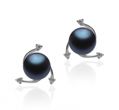 7-8mm di Perle Acqua Dolce Orecchini en Selene Nero