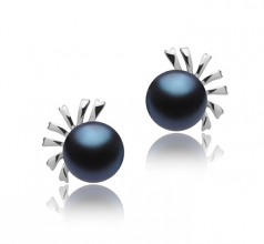 7-8mm di Perle Acqua Dolce Orecchini en Marissa Nero