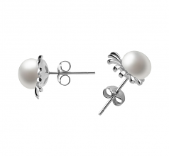 7-8mm di Perle Acqua Dolce Orecchini en Marissa Bianco