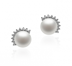 7-8mm di Perle Acqua Dolce Orecchini en Louisa Bianco