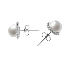 7-8mm di Perle Acqua Dolce Orecchini en Louisa Bianco