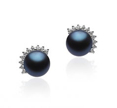 7-8mm di Perle Acqua Dolce Orecchini en Louisa Nero