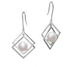 8-9mm di Perle Acqua Dolce Orecchini en Lilian Bianco