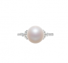 8-9mm di Perle Acqua Dolce Anello en De ambrosi Bianco