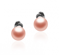 5-6mm di Perle Acqua Dolce Orecchini en Aria Rosa