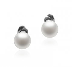 5-6mm di Perle Acqua Dolce Orecchini en Aria Bianco