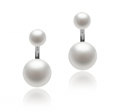 6-11mm di Perle Acqua Dolce Orecchini en Zelda Bianco